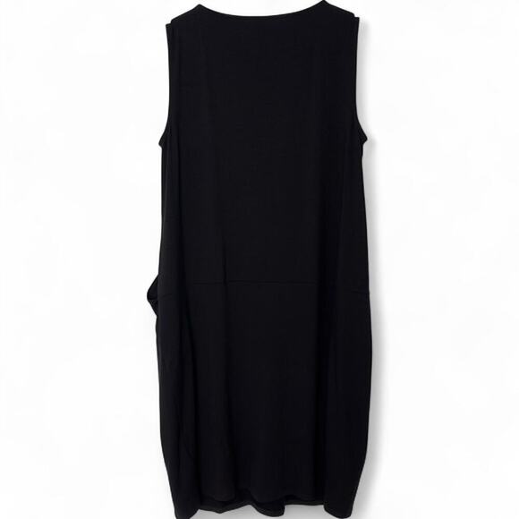 Eileen Fisher Black Tank Dress with Front Pockets (M) - Picture 4 of 10